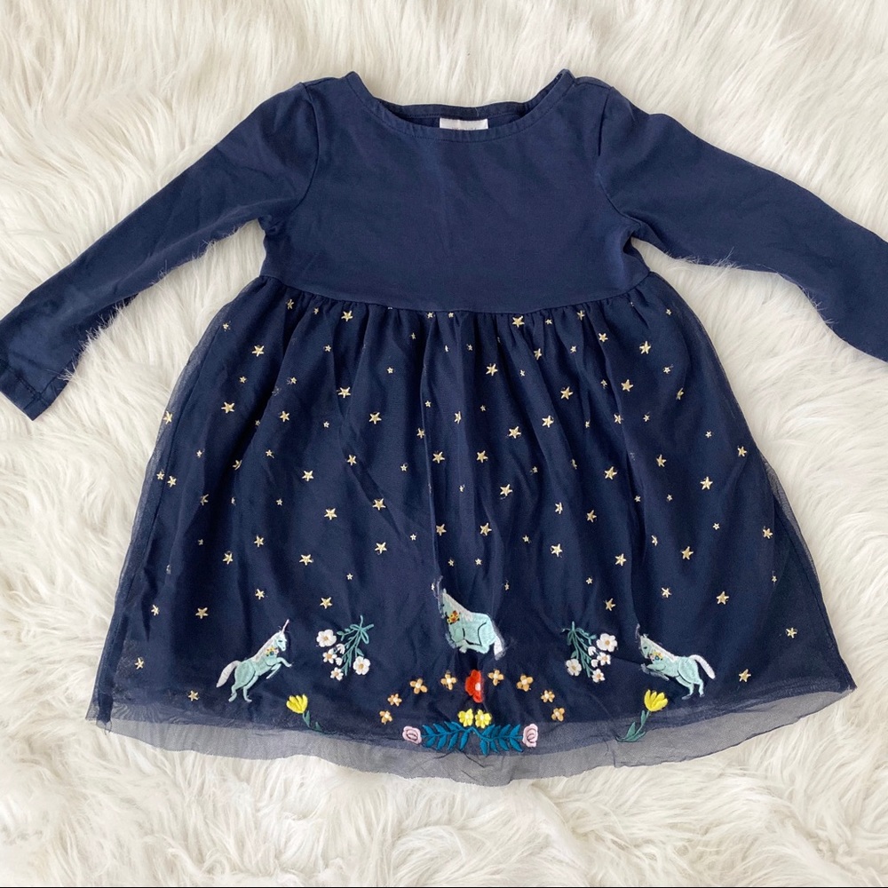 Embroidered Unicorn Dress - Hanna Andersson 4T